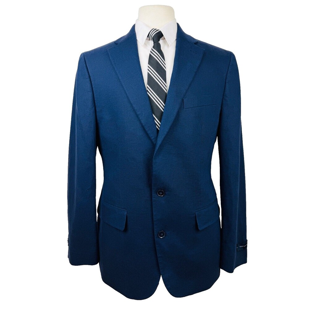 $295 NEW TOMMY HILFIGER MENS 40R NAVY LINEN COTTON BLAZER SPORT COAT SUIT JACKET